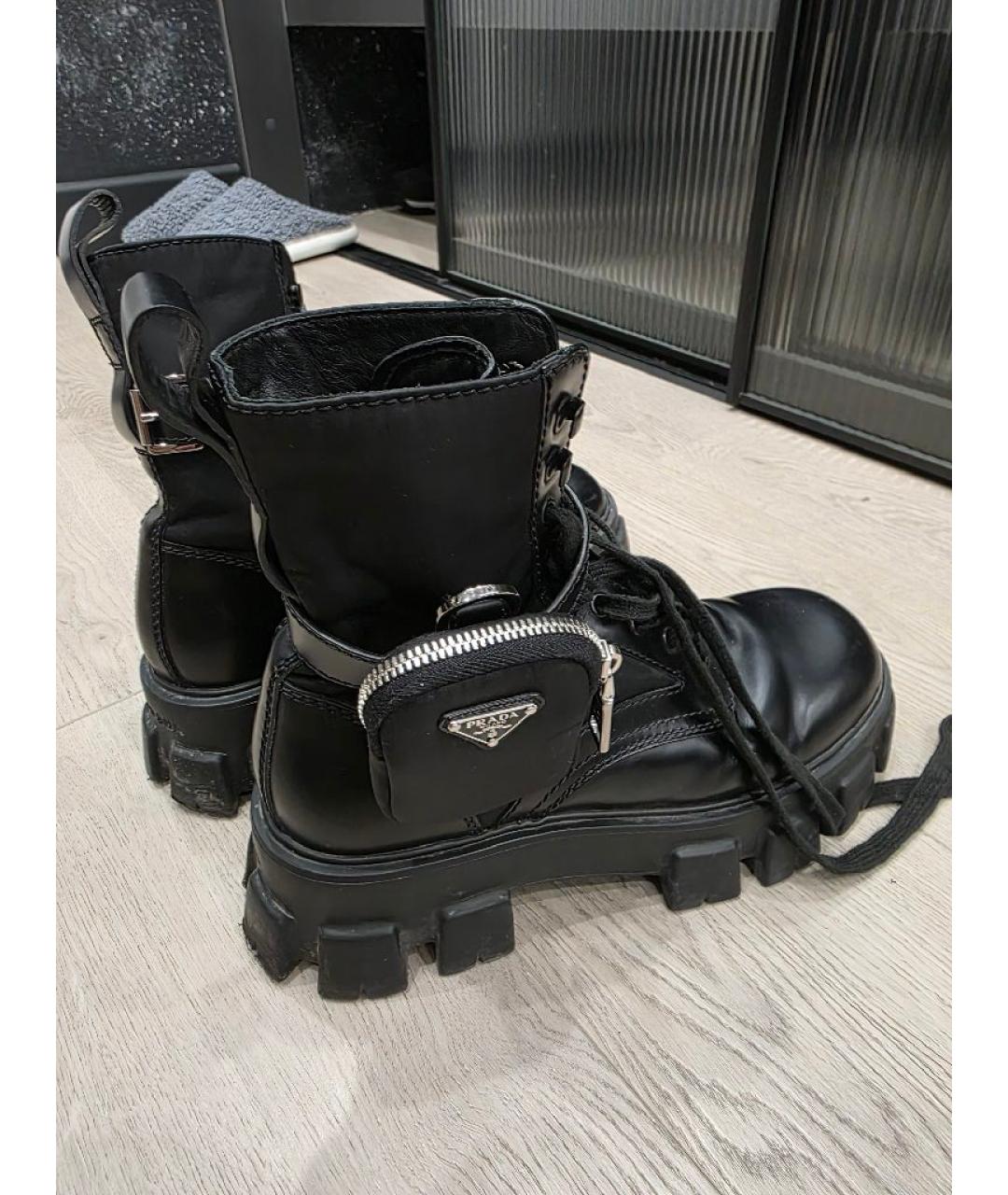 PRADA Черные кожаные высокие ботинки, фото 6