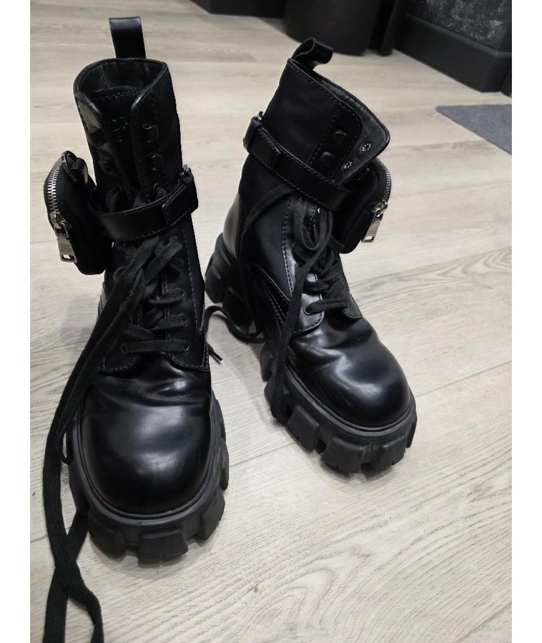 PRADA Черные кожаные высокие ботинки, фото 7