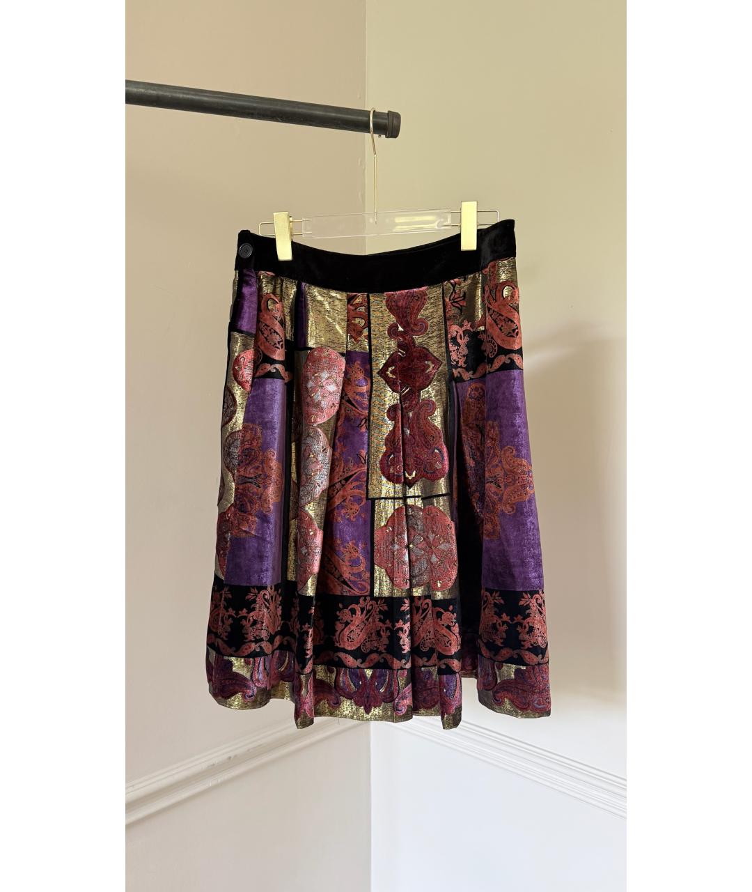 ETRO Мульти бархатная юбка миди, фото 2