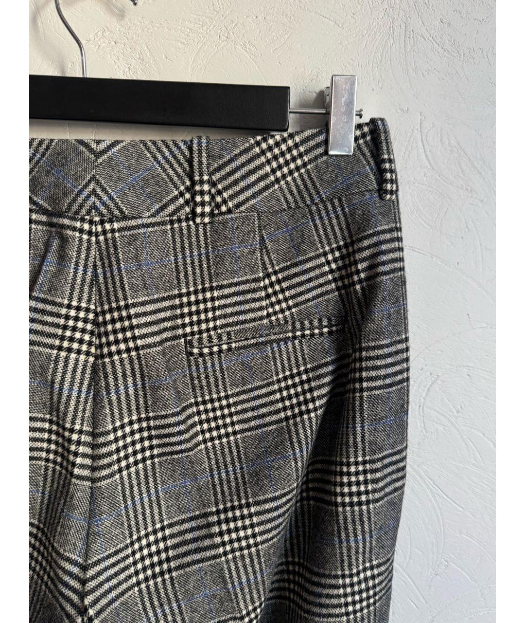 ERMANNO SCERVINO Серые шерстяные прямые брюки, фото 3