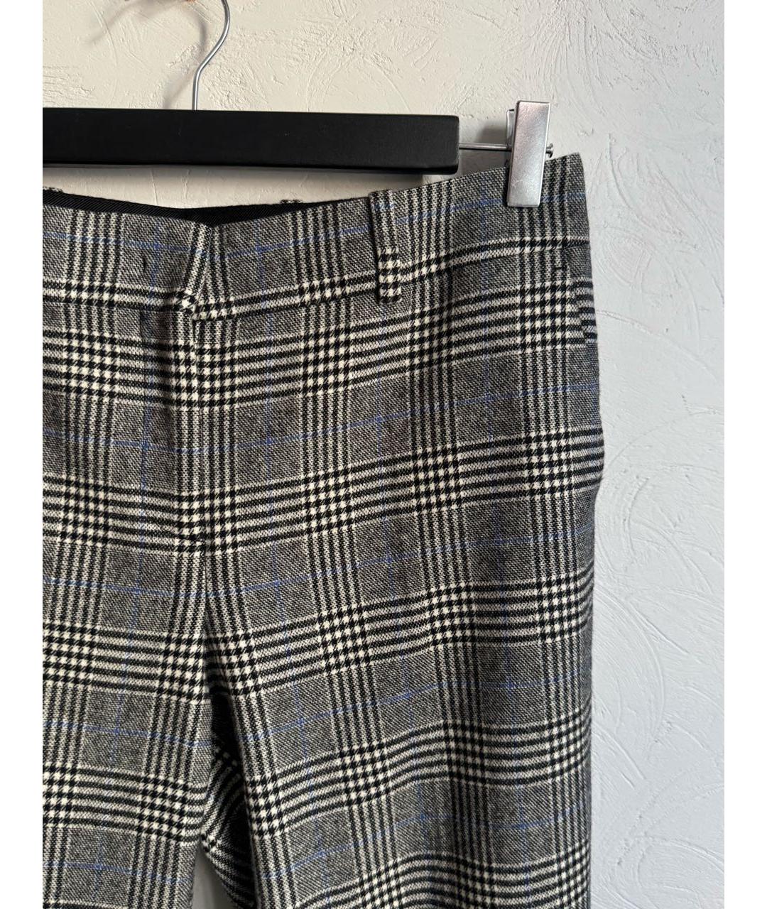 ERMANNO SCERVINO Серые шерстяные прямые брюки, фото 4