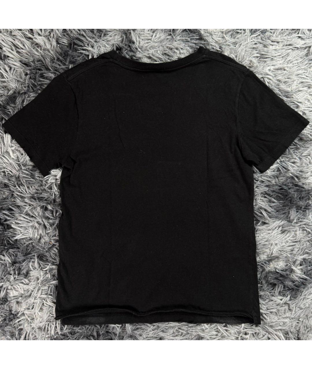 SAINT LAURENT Черная хлопковая футболка, фото 2