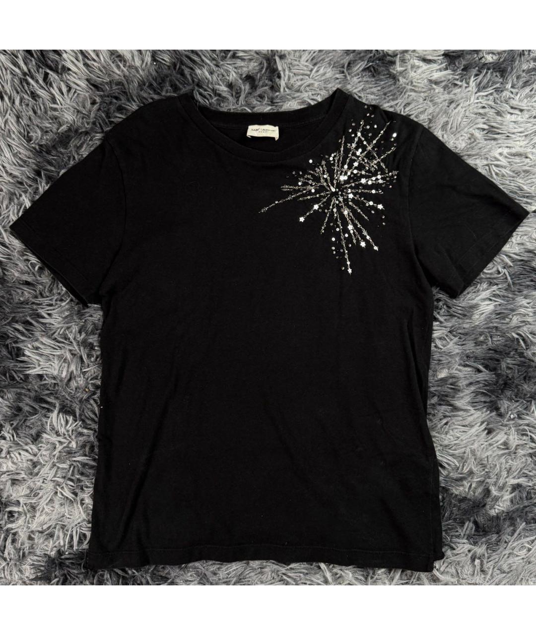 SAINT LAURENT Черная хлопковая футболка, фото 8