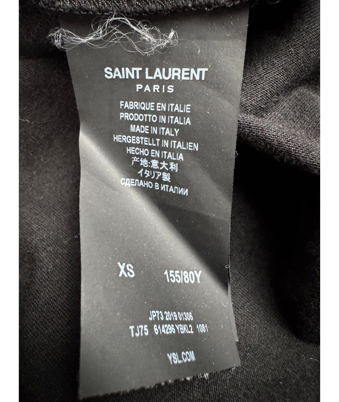 SAINT LAURENT Черная хлопковая футболка, фото 7
