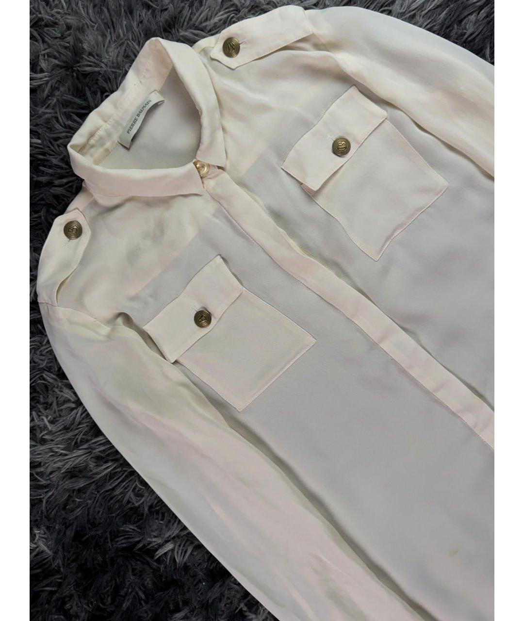 PIERRE BALMAIN Белая шелковая рубашка, фото 4
