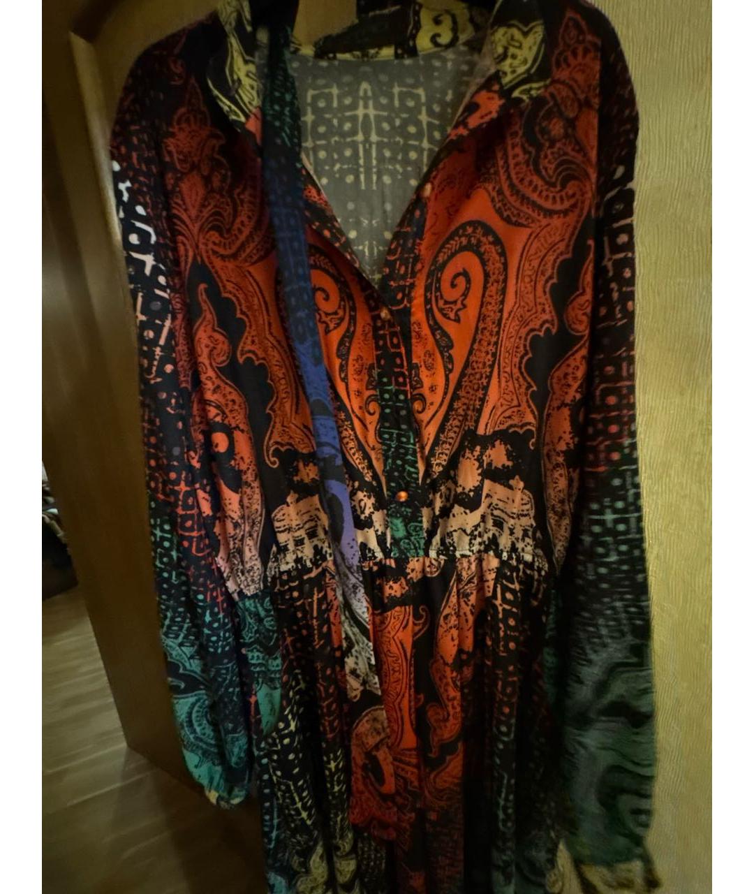 ETRO Мульти шелковое вечернее платье, фото 4