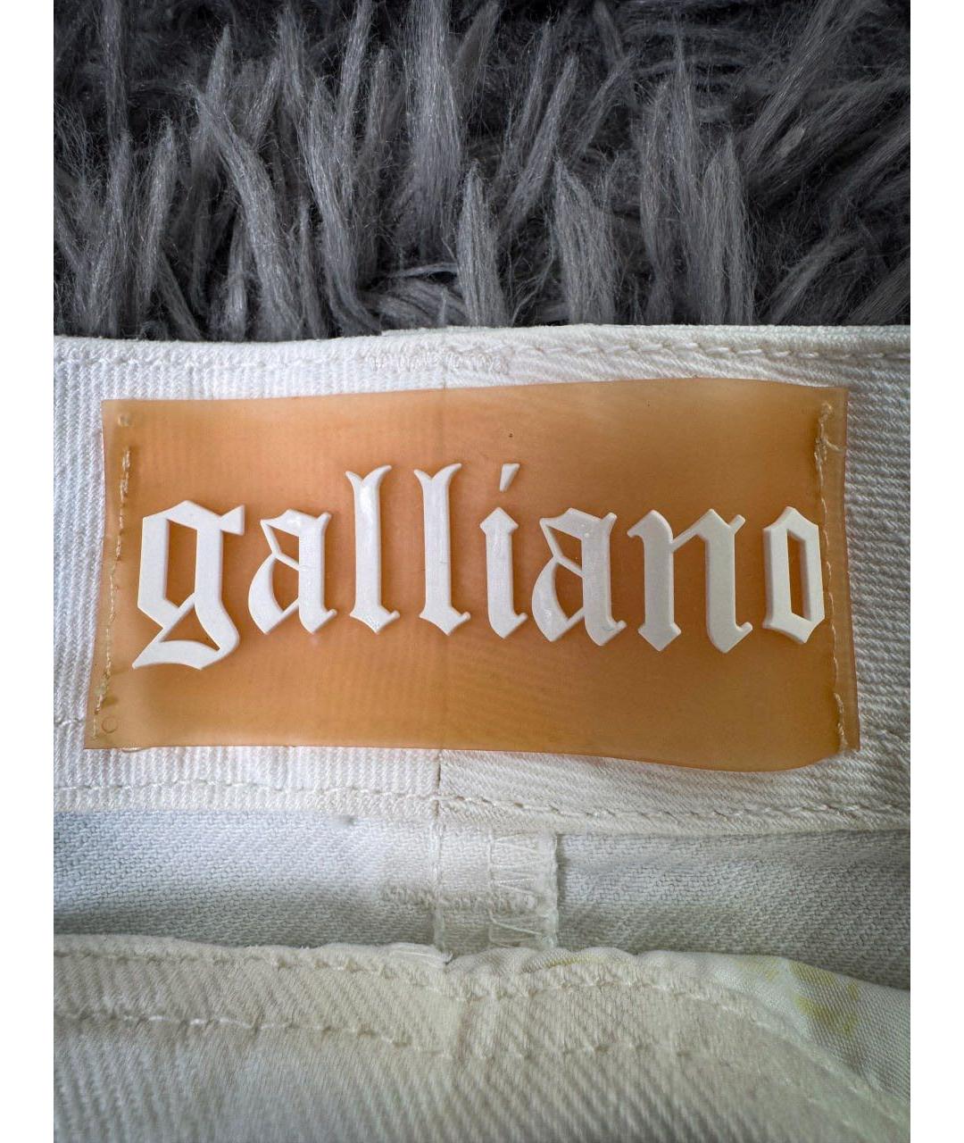 JOHN GALLIANO Белая хлопковая юбка мини, фото 6