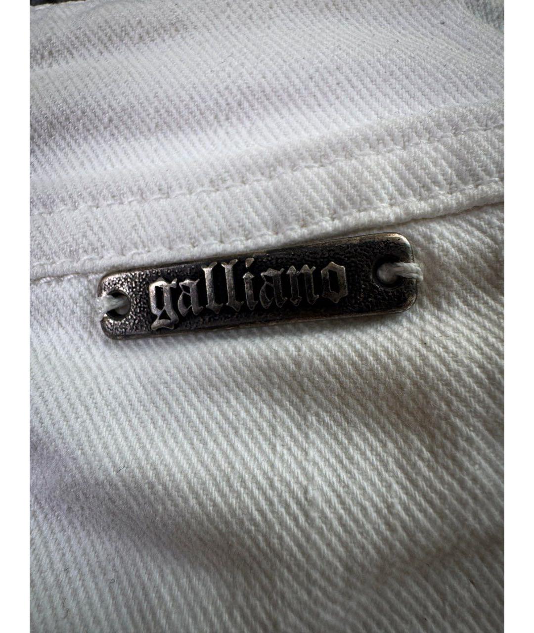 JOHN GALLIANO Белая хлопковая юбка мини, фото 7