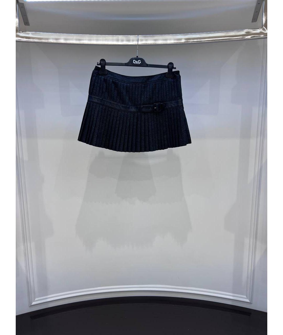 DOLCE&GABBANA Черная юбка мини, фото 3