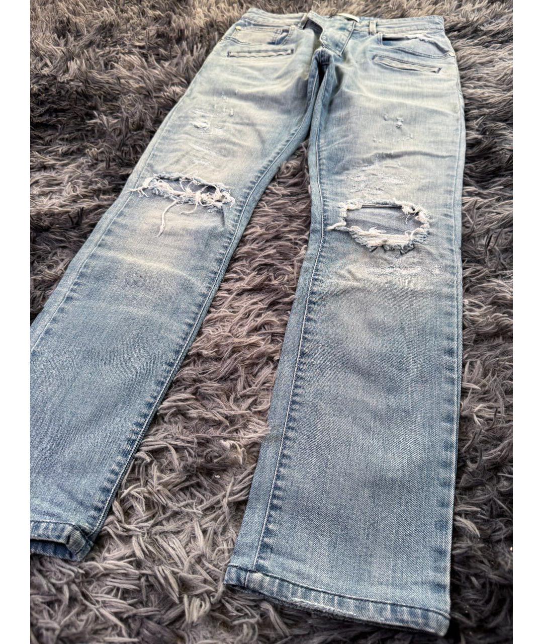PIERRE BALMAIN Голубые хлопковые джинсы слим, фото 7