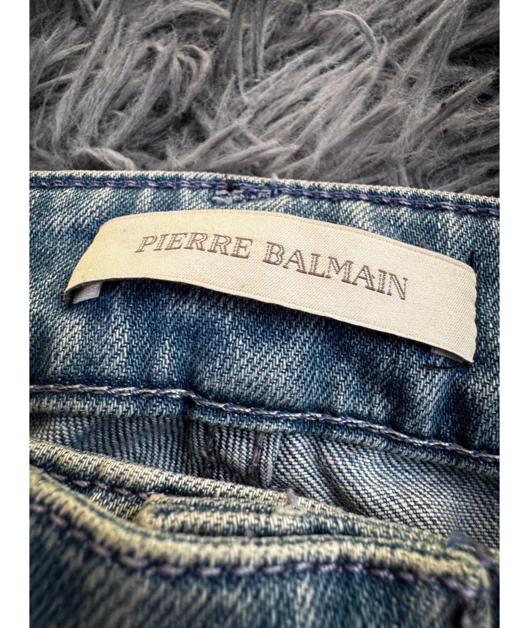 PIERRE BALMAIN Голубые хлопковые джинсы слим, фото 6