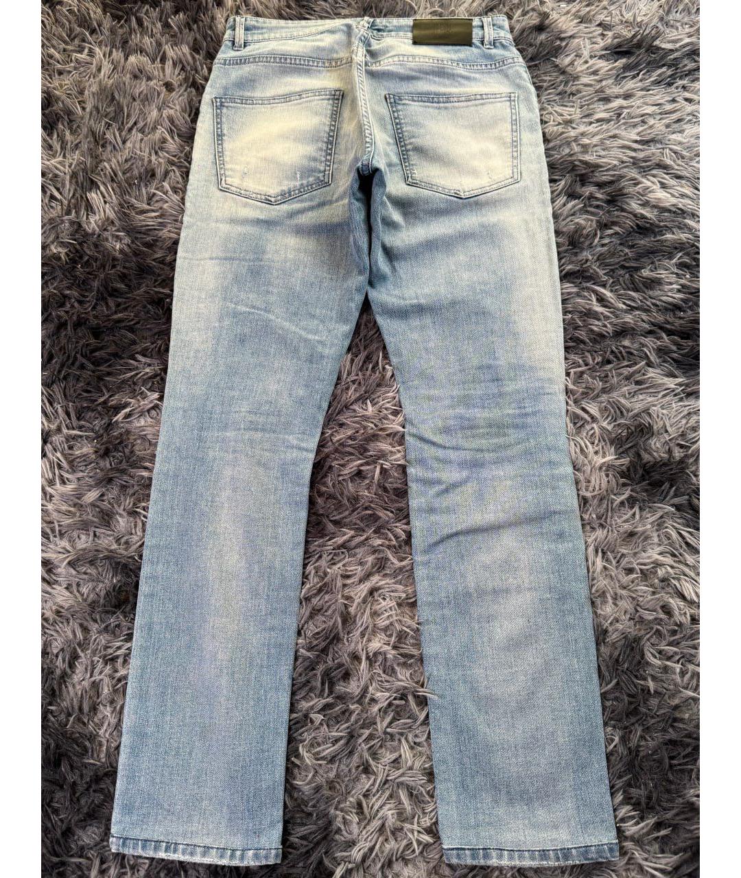 PIERRE BALMAIN Голубые хлопковые джинсы слим, фото 2