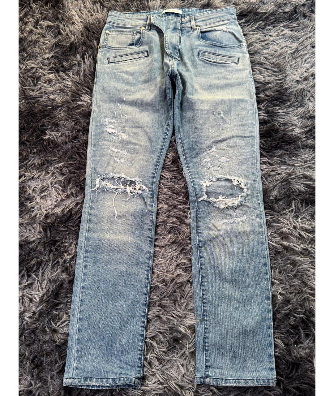 PIERRE BALMAIN Голубые хлопковые джинсы слим, фото 8