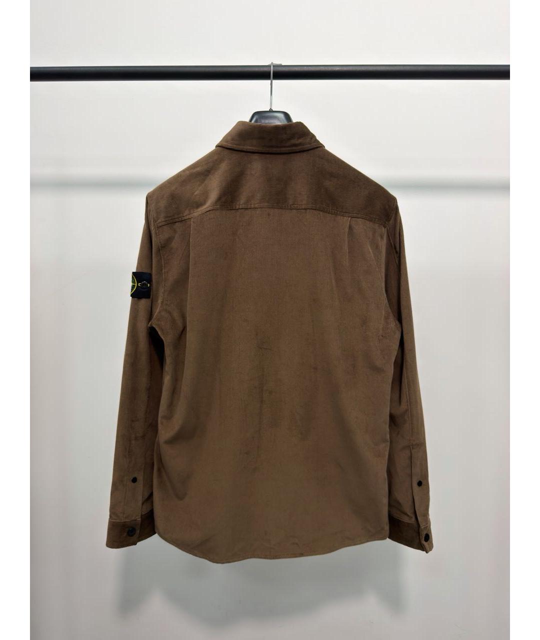 STONE ISLAND Коричневая хлопковая кэжуал рубашка, фото 4