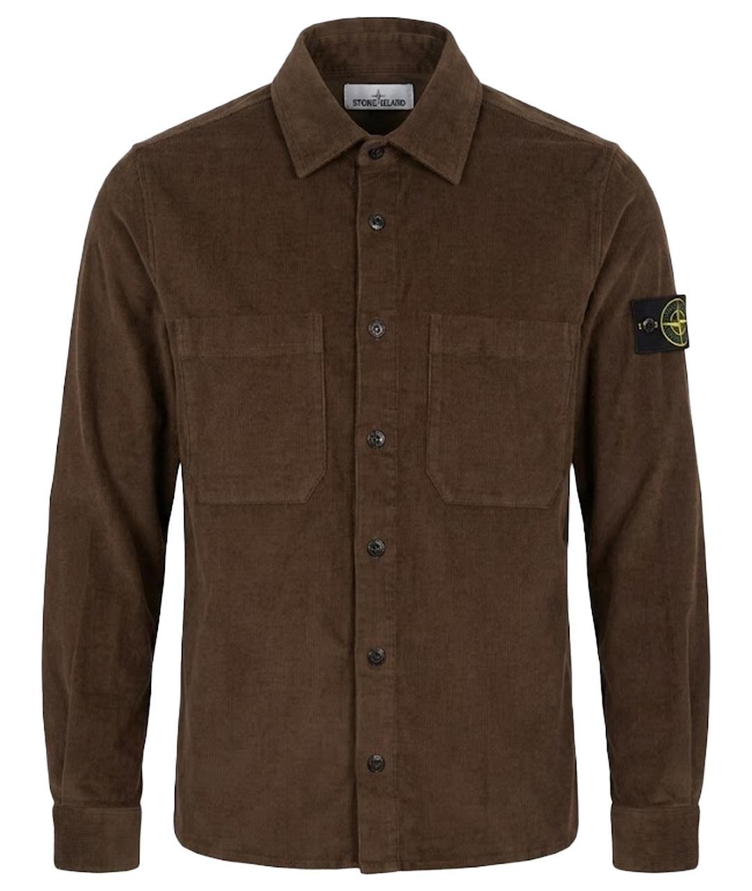 STONE ISLAND Коричневая хлопковая кэжуал рубашка, фото 1