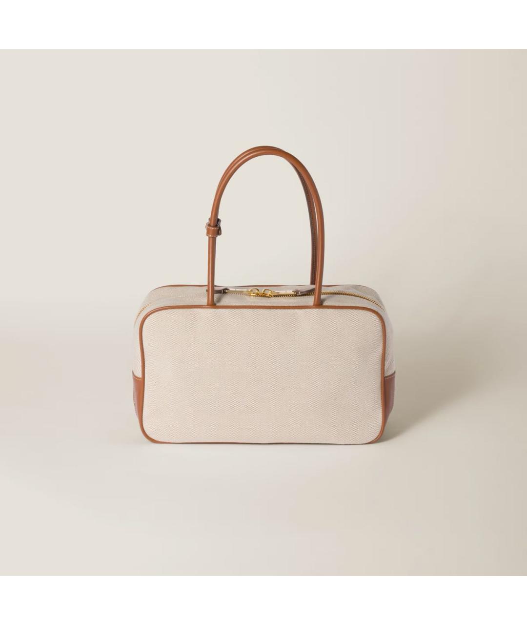 MIU MIU Коричневая кожаная сумка с короткими ручками, фото 4