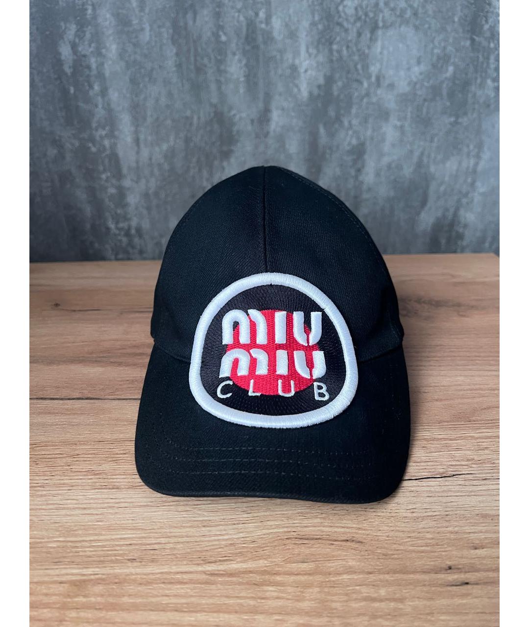 MIU MIU Черная хлопковая кепка, фото 2