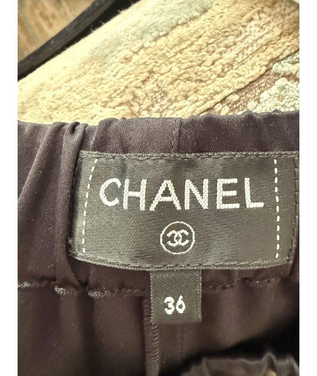 CHANEL Черные шелковые прямые брюки, фото 3