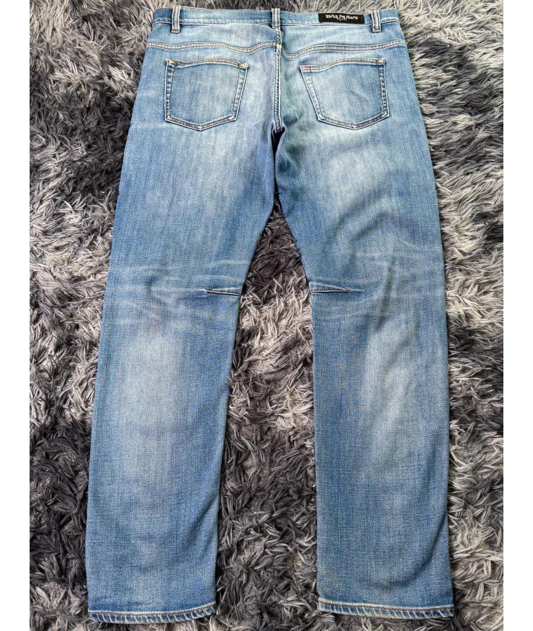 BALMAIN Голубые хлопковые джинсы, фото 2