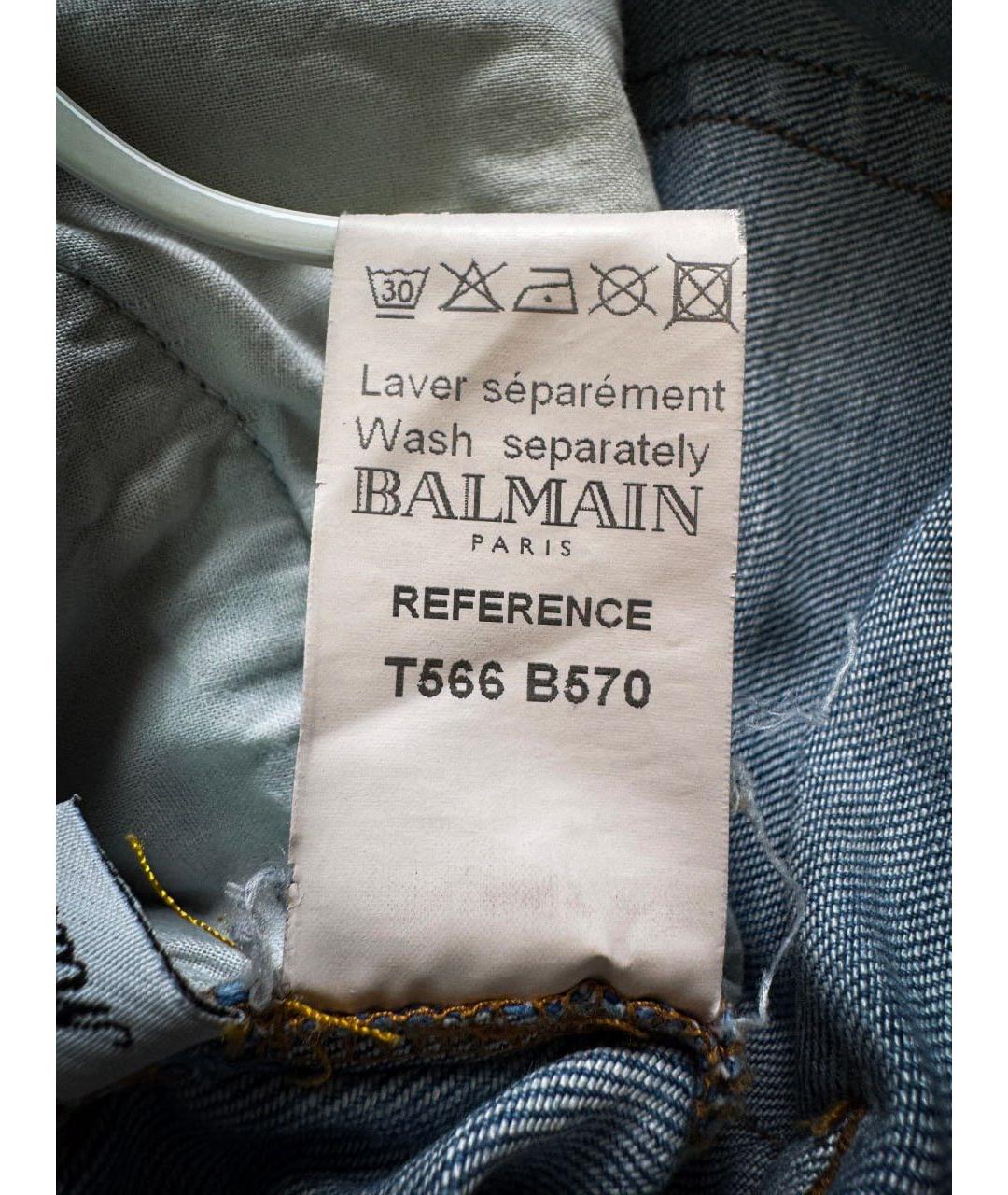 BALMAIN Голубые хлопковые джинсы, фото 5