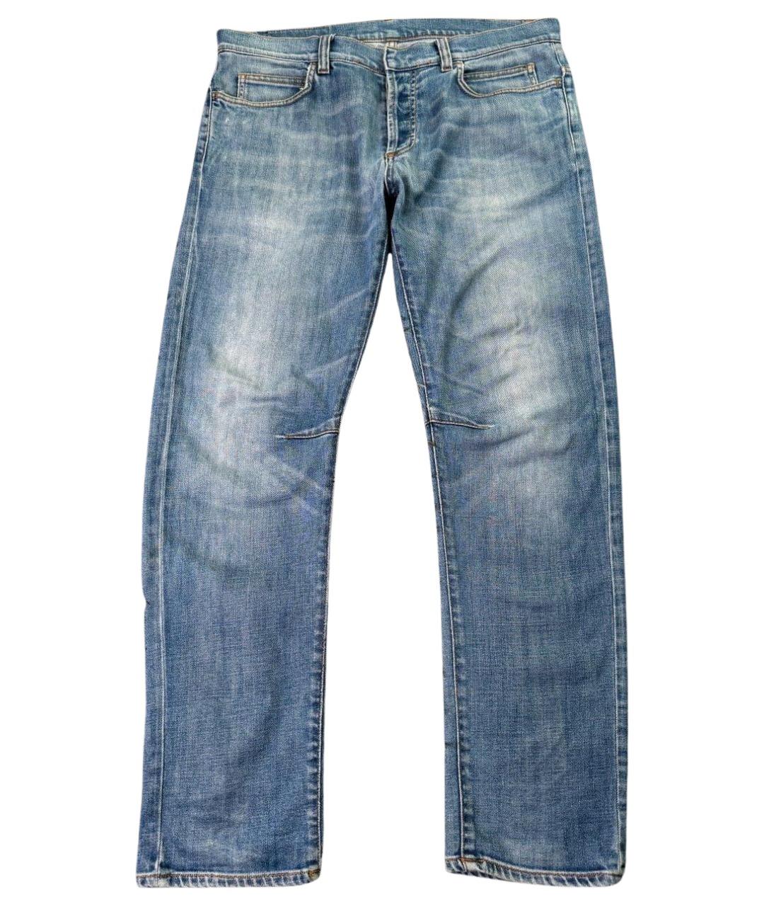 BALMAIN Голубые хлопковые джинсы, фото 1