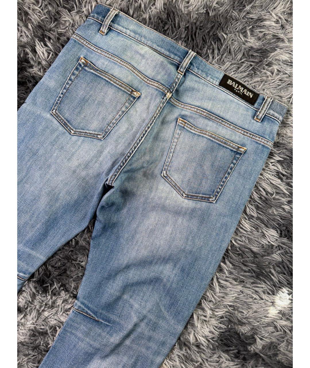 BALMAIN Голубые хлопковые джинсы, фото 3