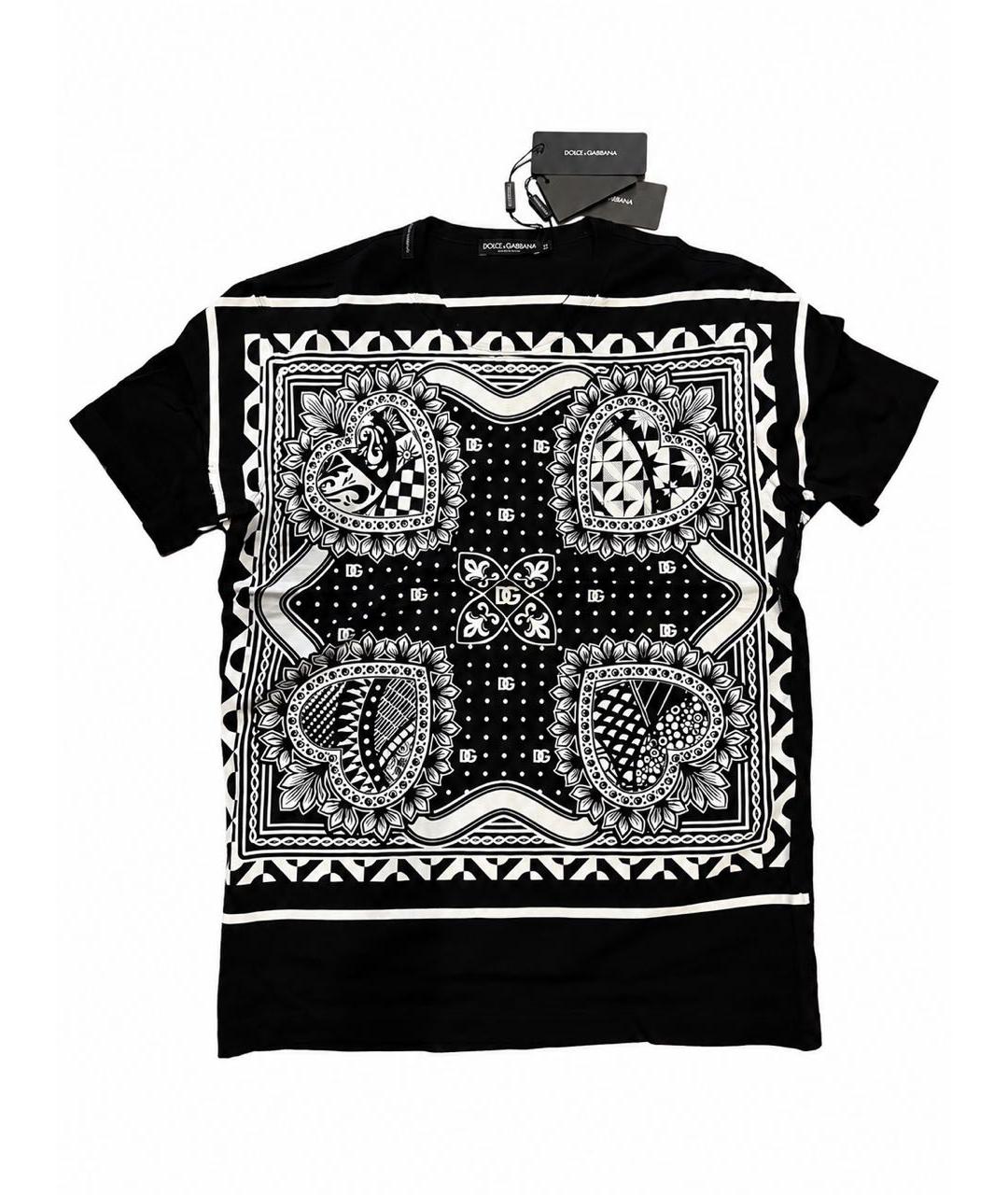 DOLCE&GABBANA Черная хлопковая футболка, фото 2