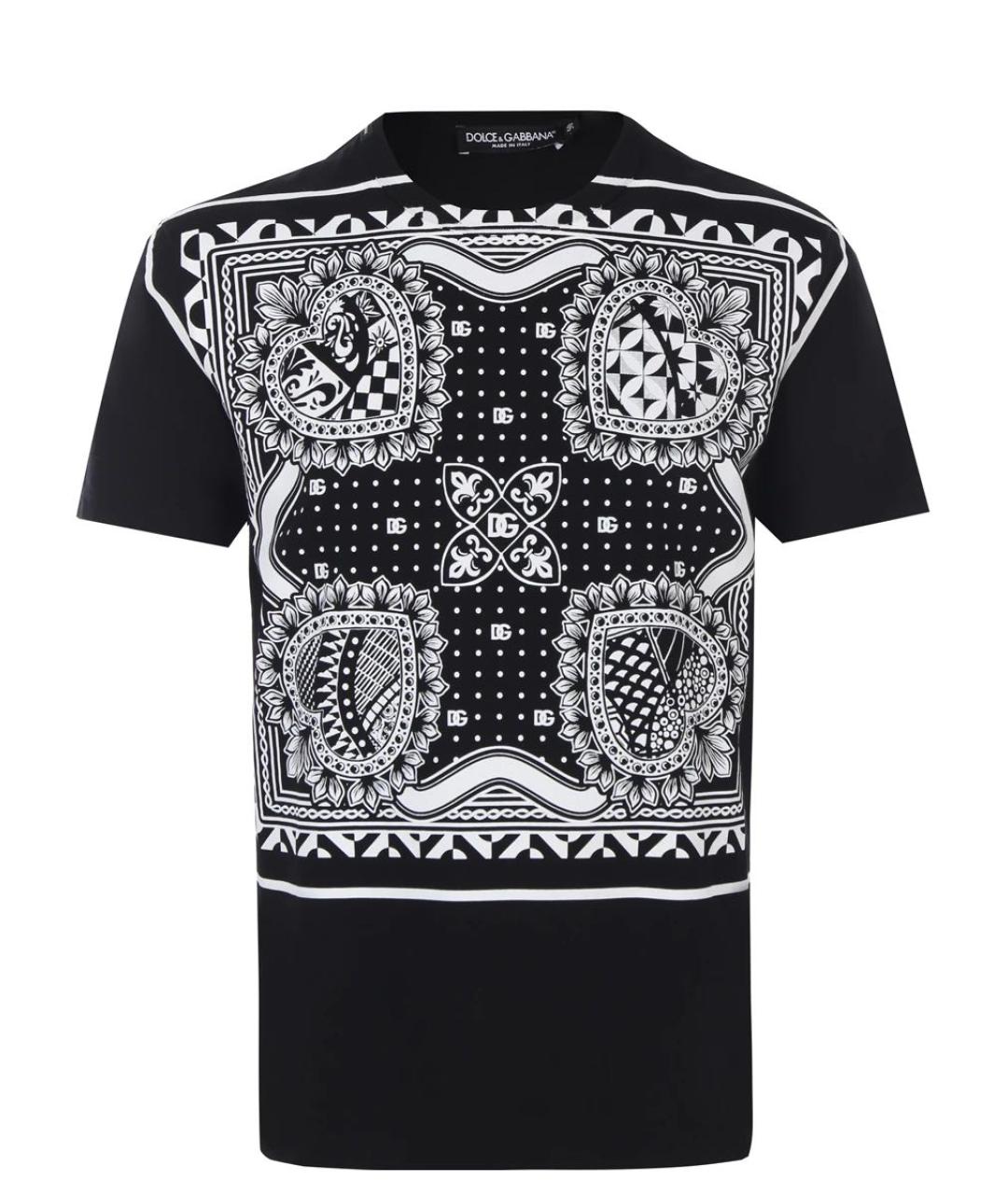 DOLCE&GABBANA Черная хлопковая футболка, фото 7