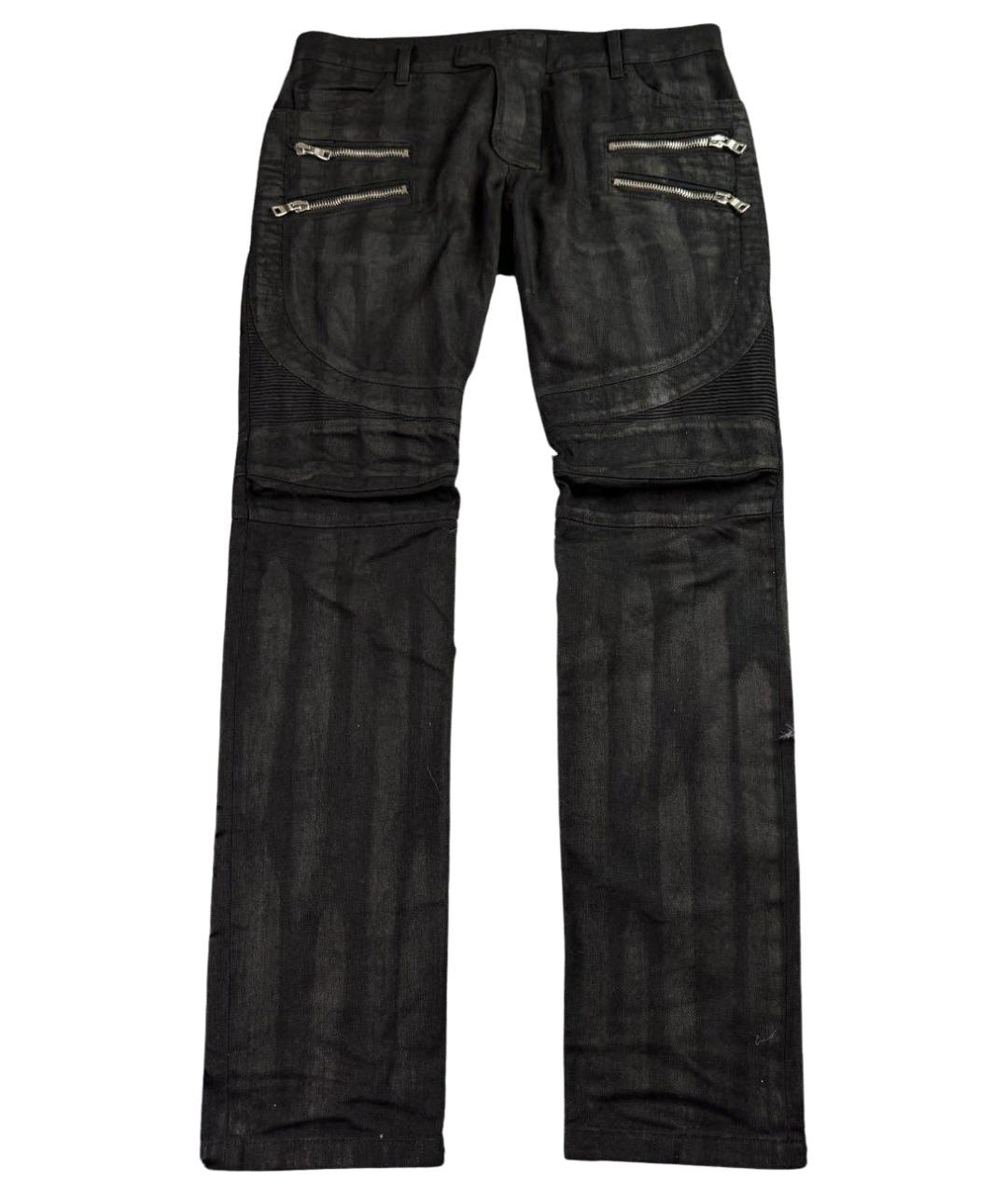 BALMAIN Черные хлопковые джинсы скинни, фото 1