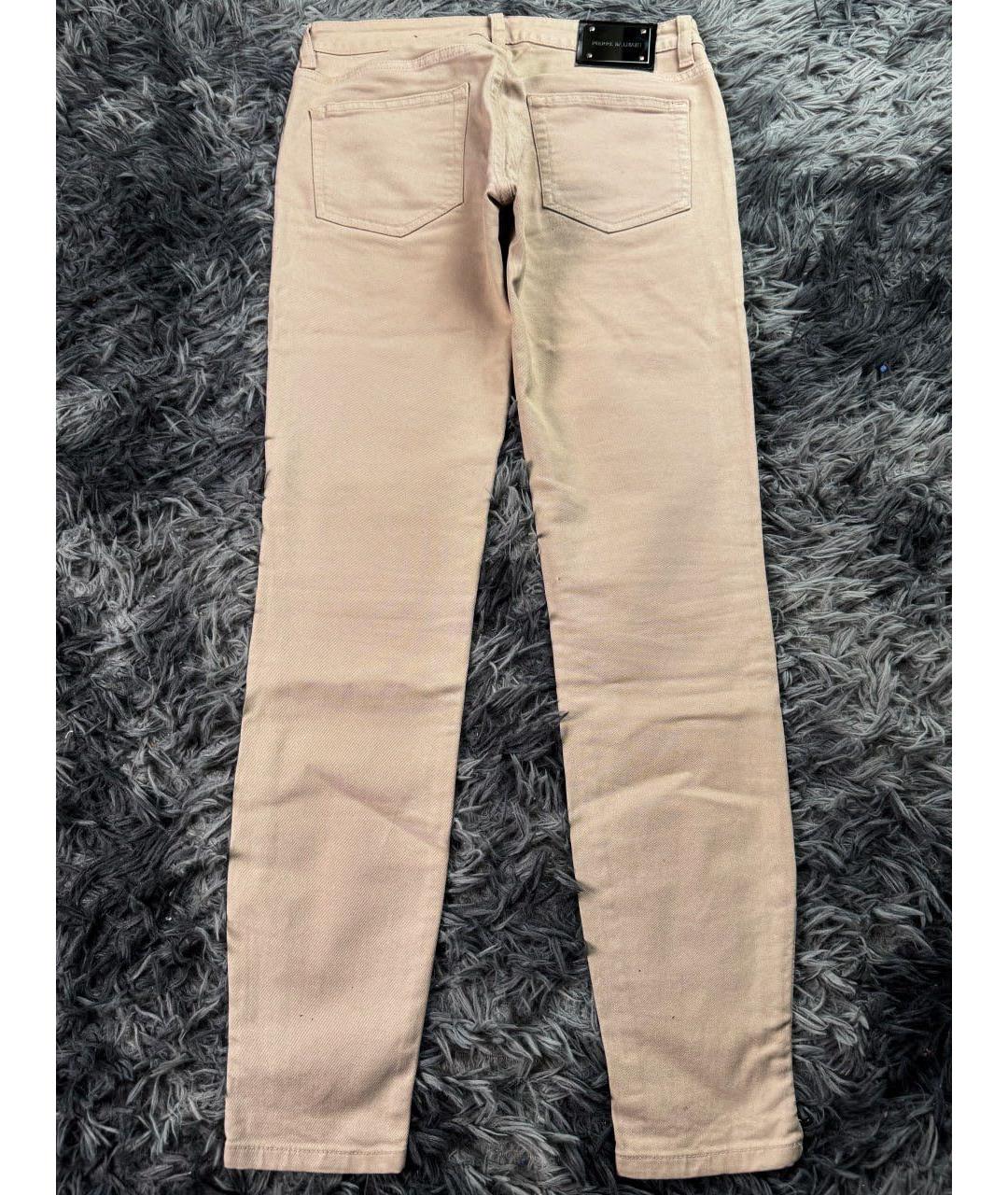 PIERRE BALMAIN Бежевые хлопковые джинсы слим, фото 2