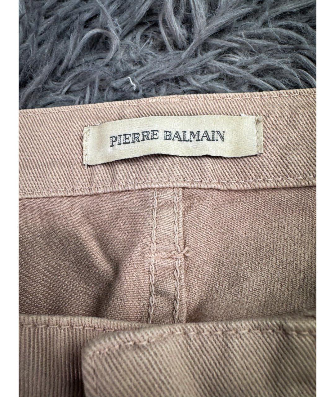 PIERRE BALMAIN Бежевые хлопковые джинсы слим, фото 6