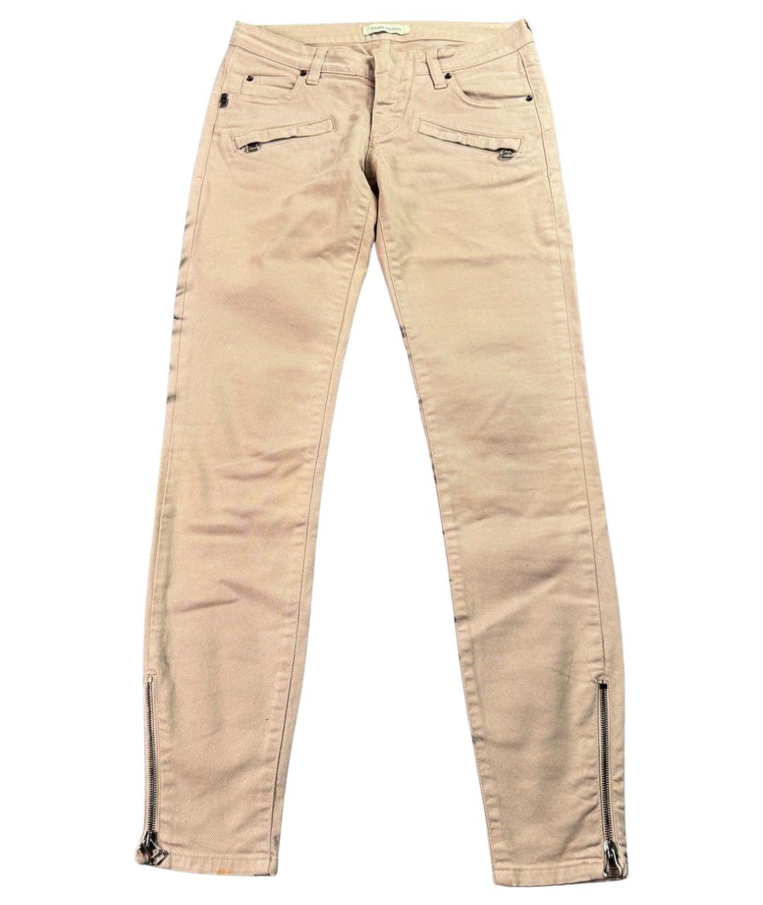 PIERRE BALMAIN Бежевые хлопковые джинсы слим, фото 1