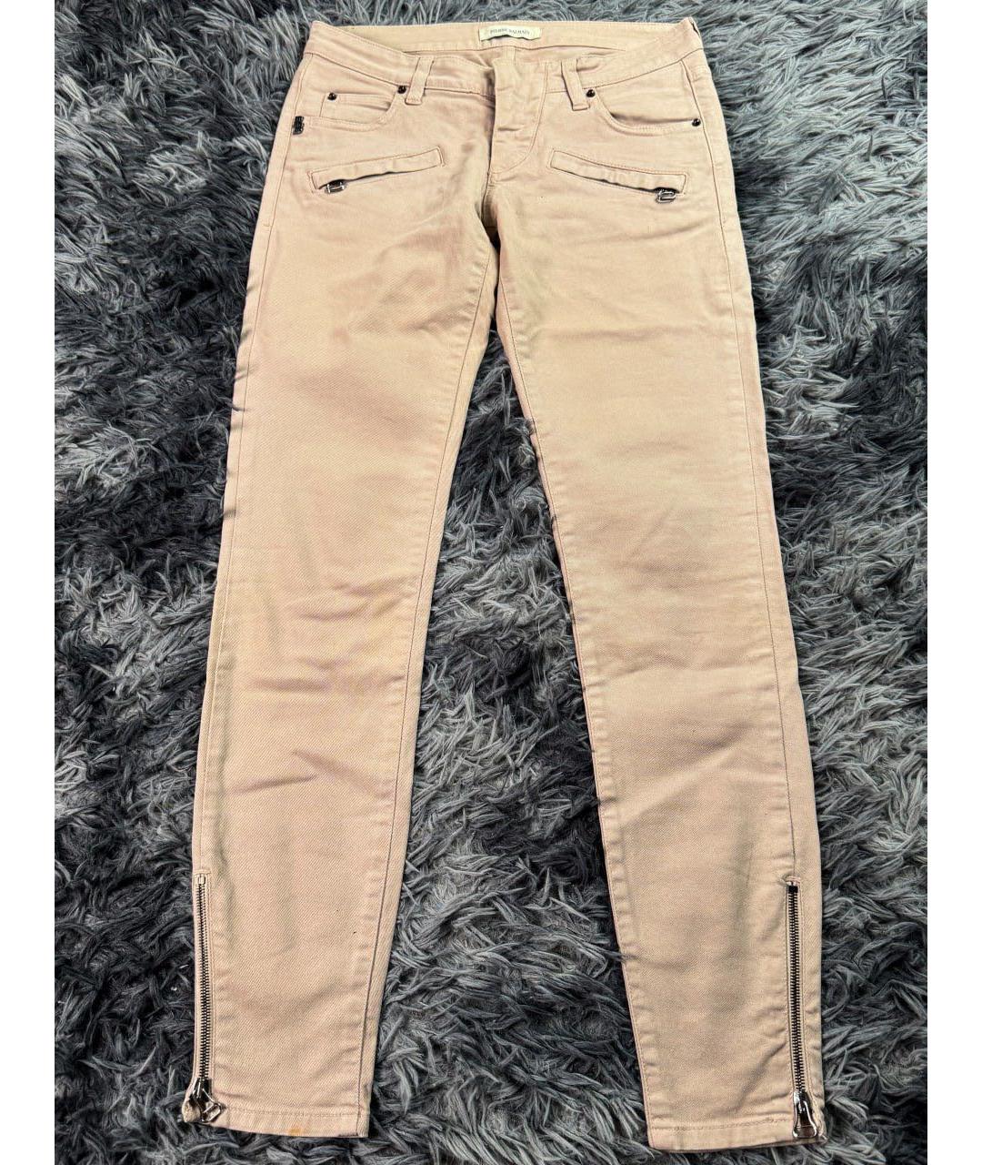 PIERRE BALMAIN Бежевые хлопковые джинсы слим, фото 9