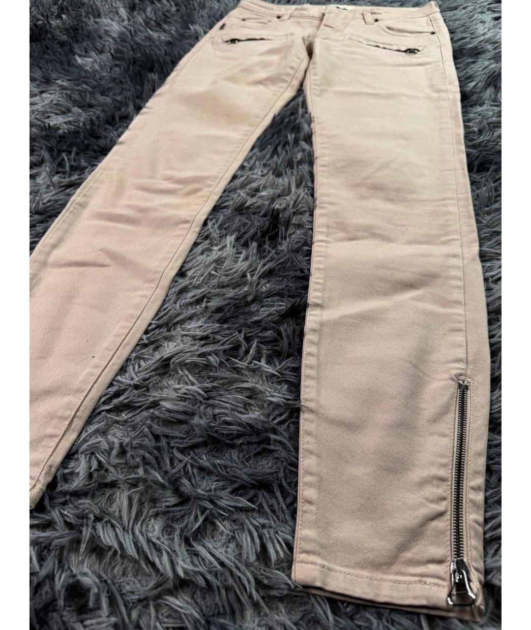 PIERRE BALMAIN Бежевые хлопковые джинсы слим, фото 4