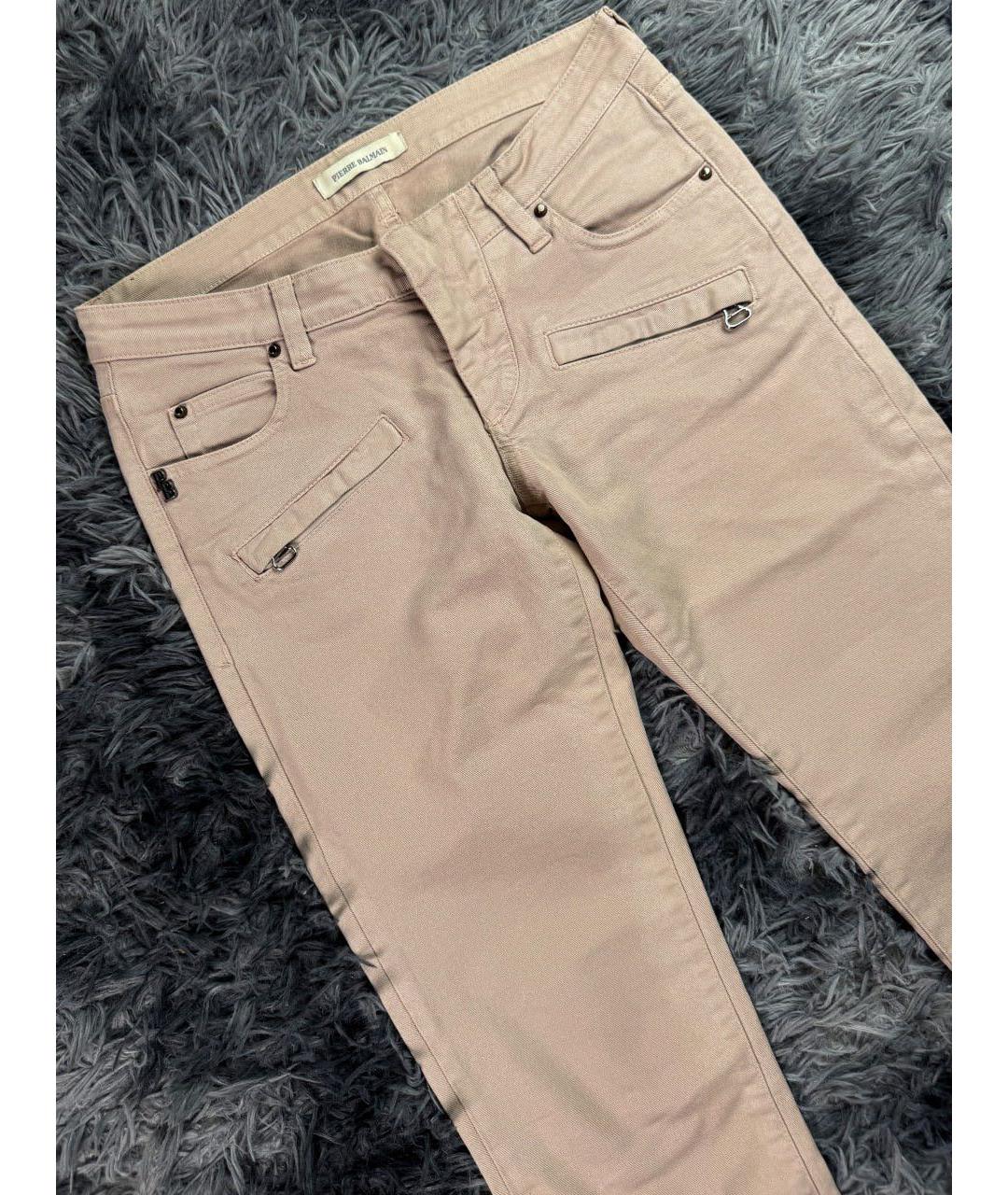 PIERRE BALMAIN Бежевые хлопковые джинсы слим, фото 5