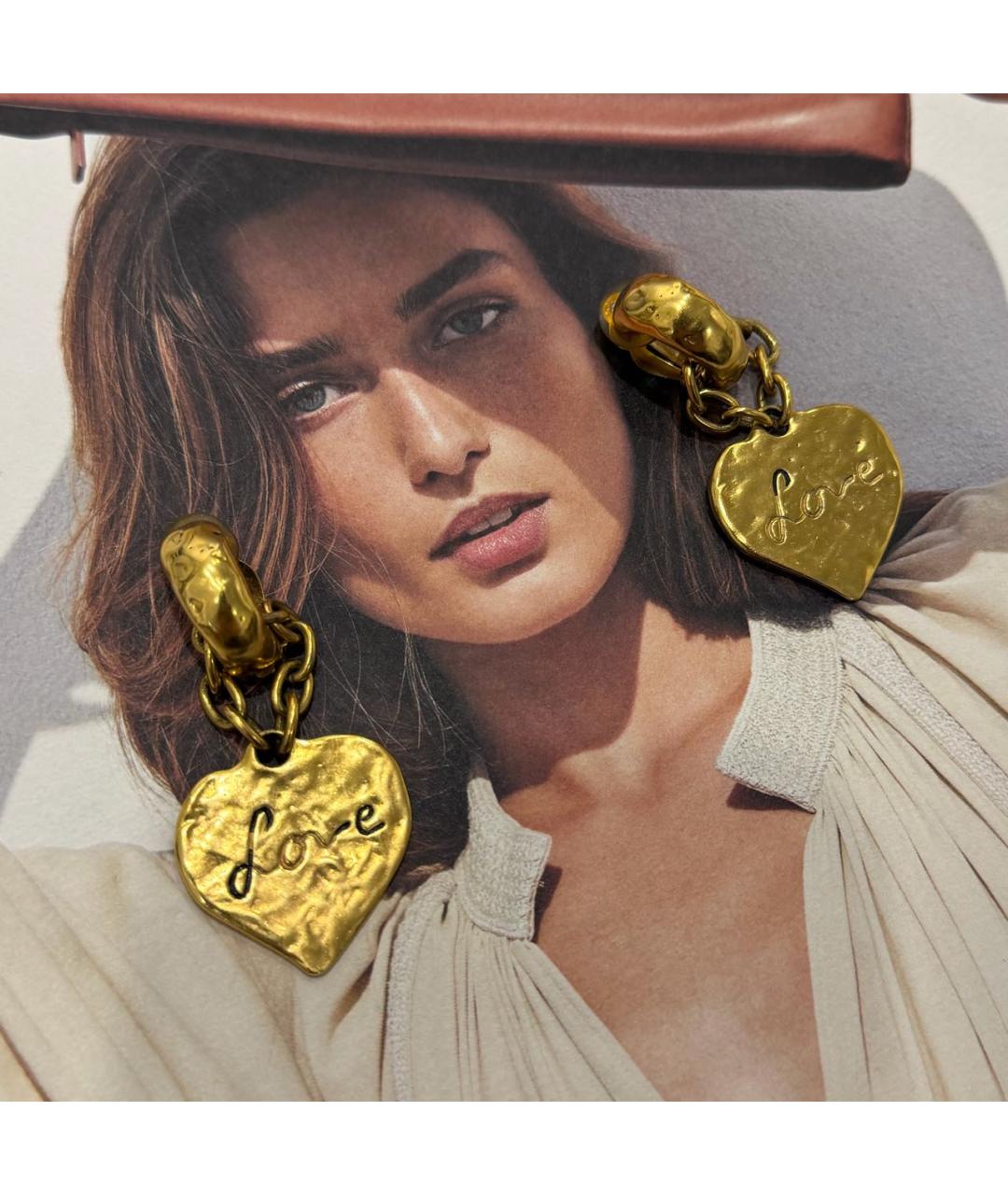 SAINT LAURENT Золотые серьги, фото 8