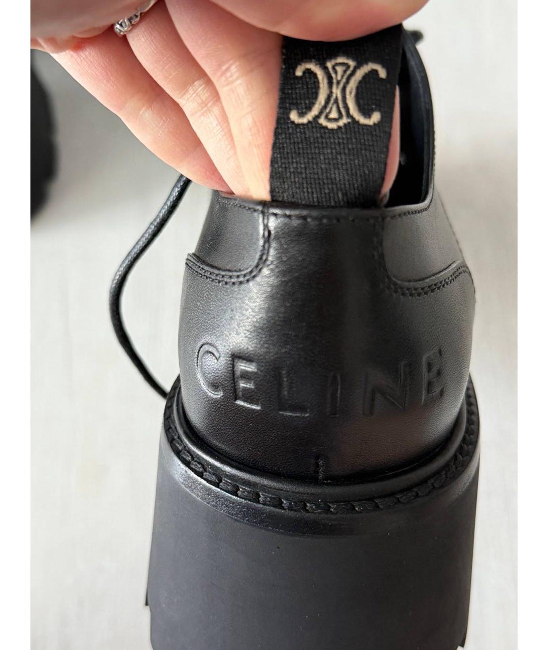 CELINE Черные кожаные лоферы, фото 3