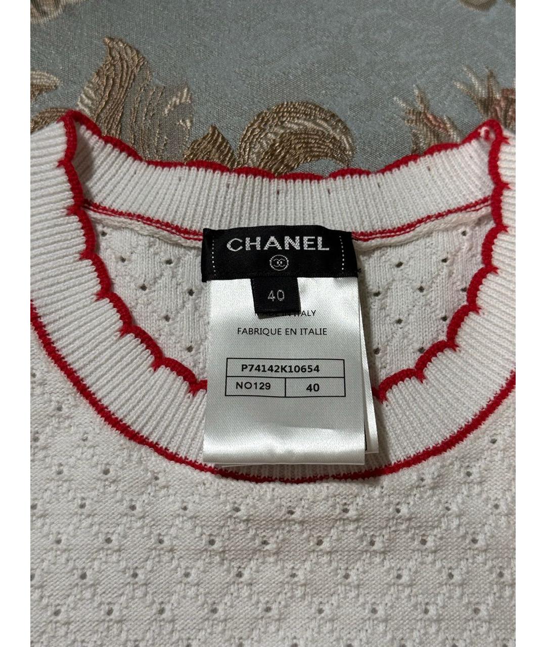 CHANEL Белое хлопковое повседневное платье, фото 4