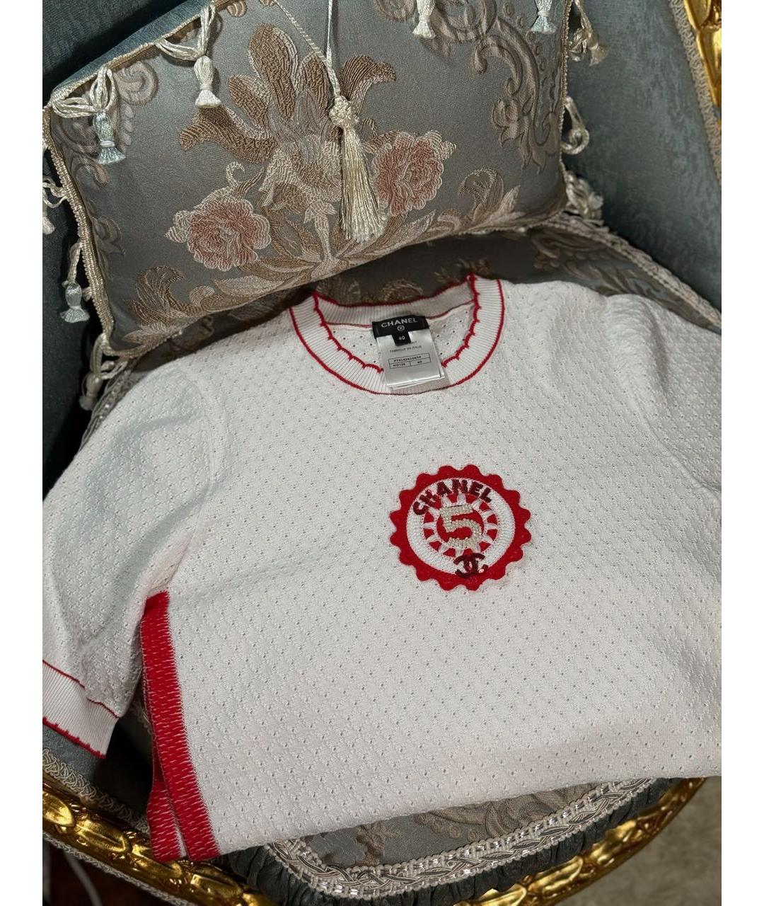 CHANEL Белое хлопковое повседневное платье, фото 5