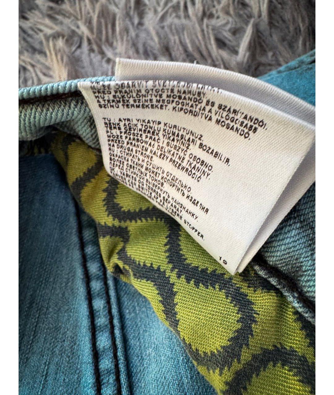 VIVIENNE WESTWOOD Бирюзовые хлопковые джинсы скинни, фото 6