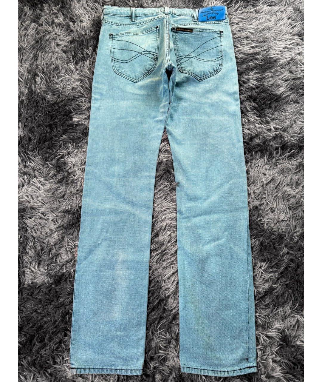 VIVIENNE WESTWOOD Бирюзовые хлопковые джинсы скинни, фото 2