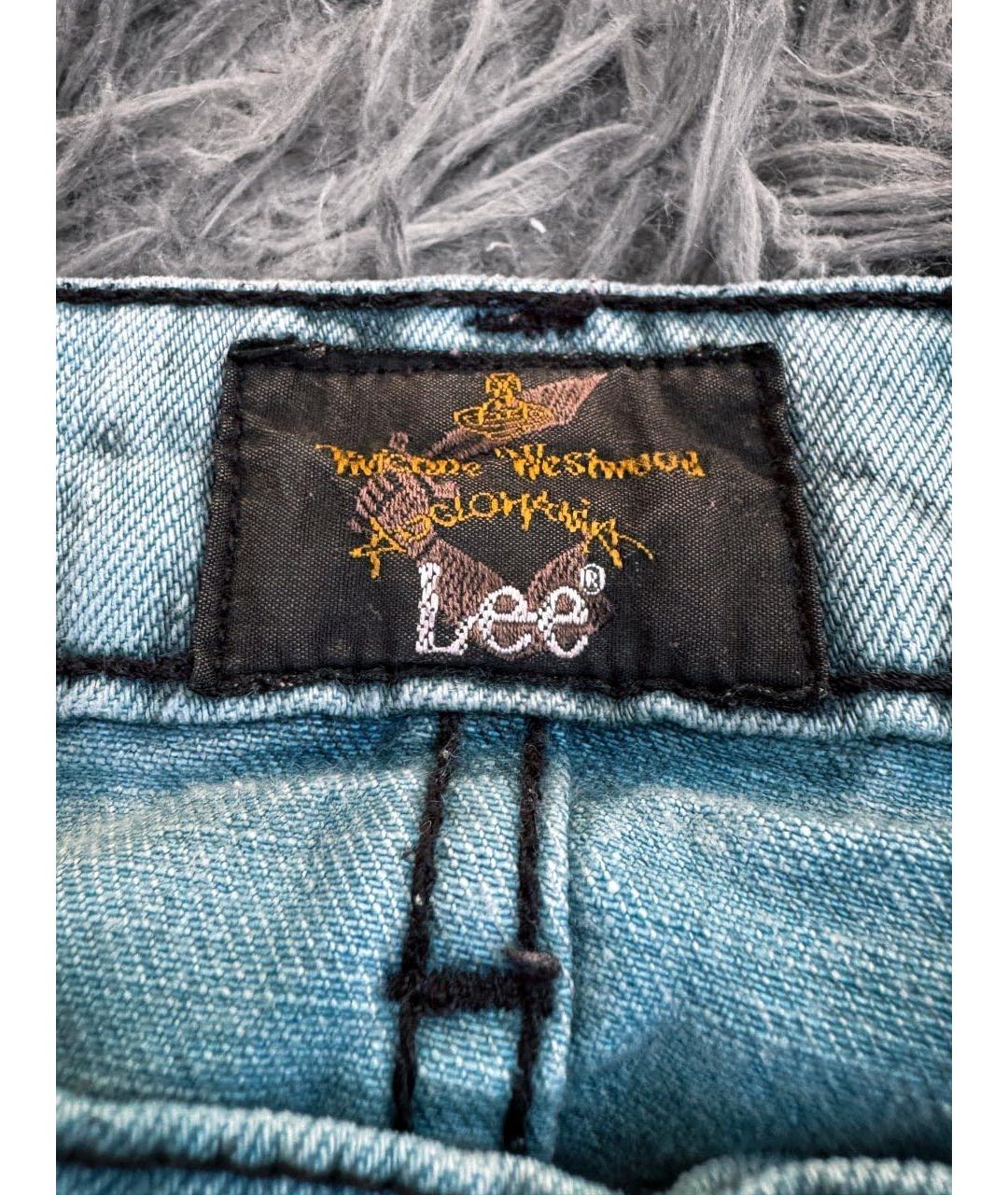 VIVIENNE WESTWOOD Бирюзовые хлопковые джинсы скинни, фото 8