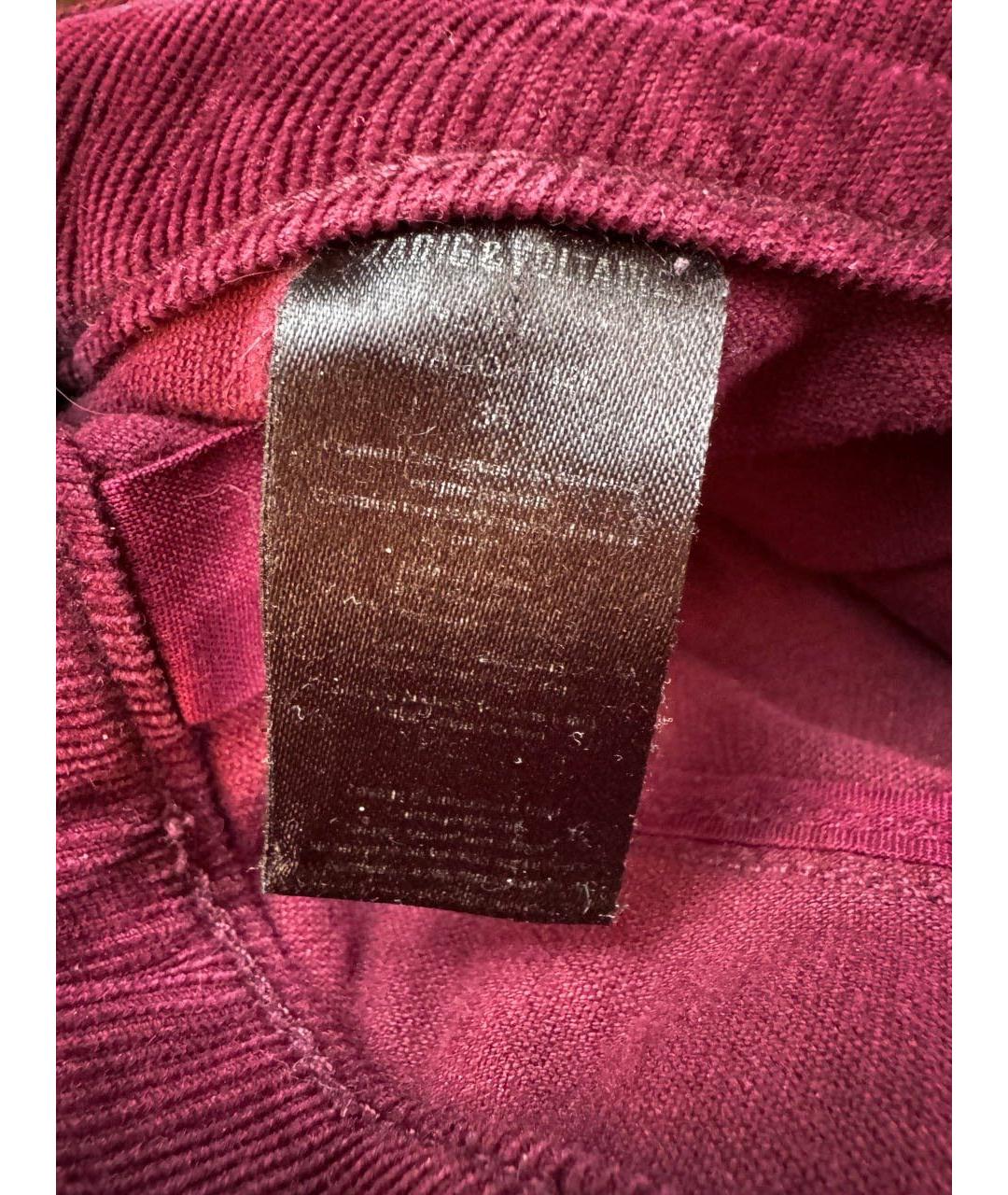 ZADIG & VOLTAIRE Бордовые хлопковые джинсы слим, фото 8