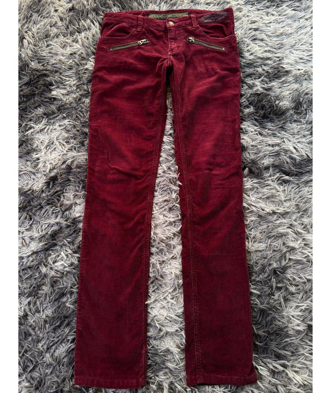 ZADIG & VOLTAIRE Бордовые хлопковые джинсы слим, фото 9