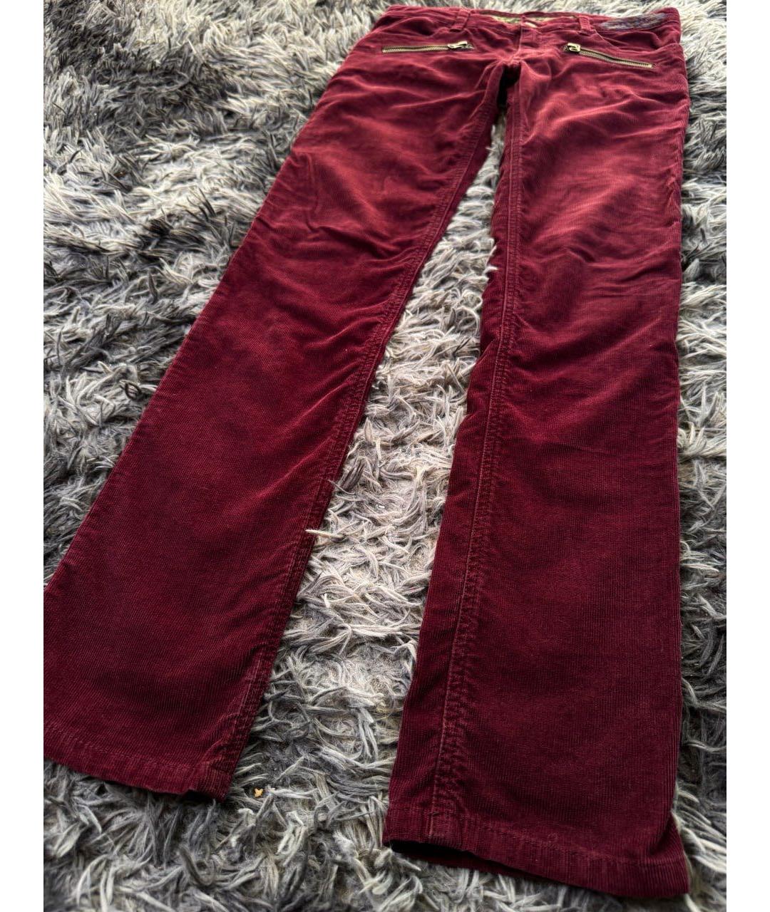 ZADIG & VOLTAIRE Бордовые хлопковые джинсы слим, фото 5