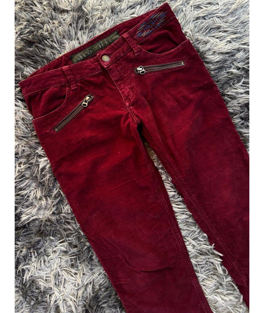 ZADIG & VOLTAIRE Бордовые хлопковые джинсы слим, фото 4