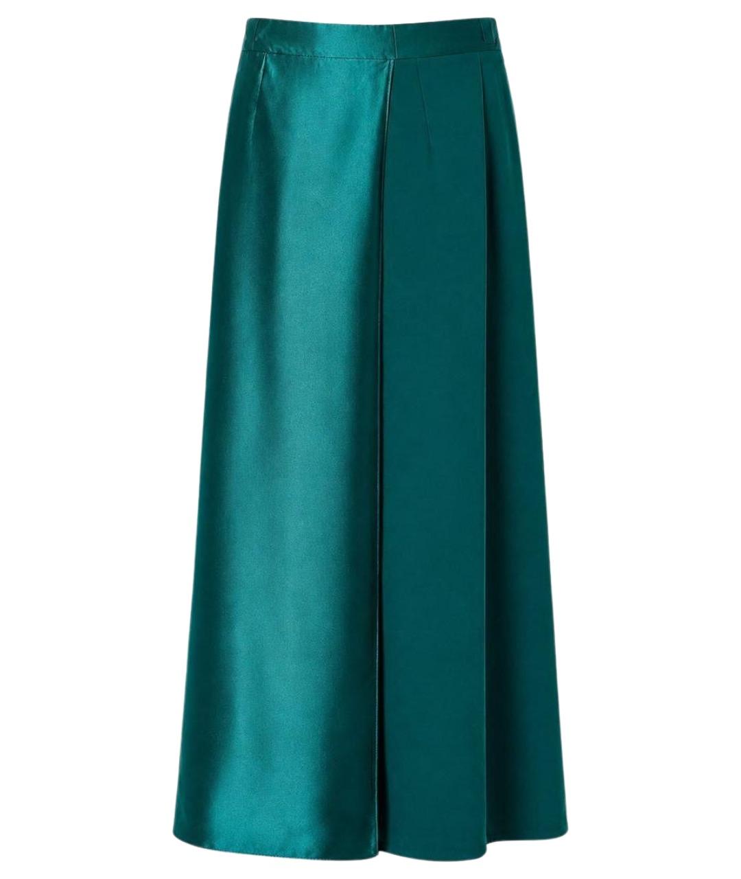OSCAR DE LA RENTA Бирюзовая шелковая юбка макси, фото 1
