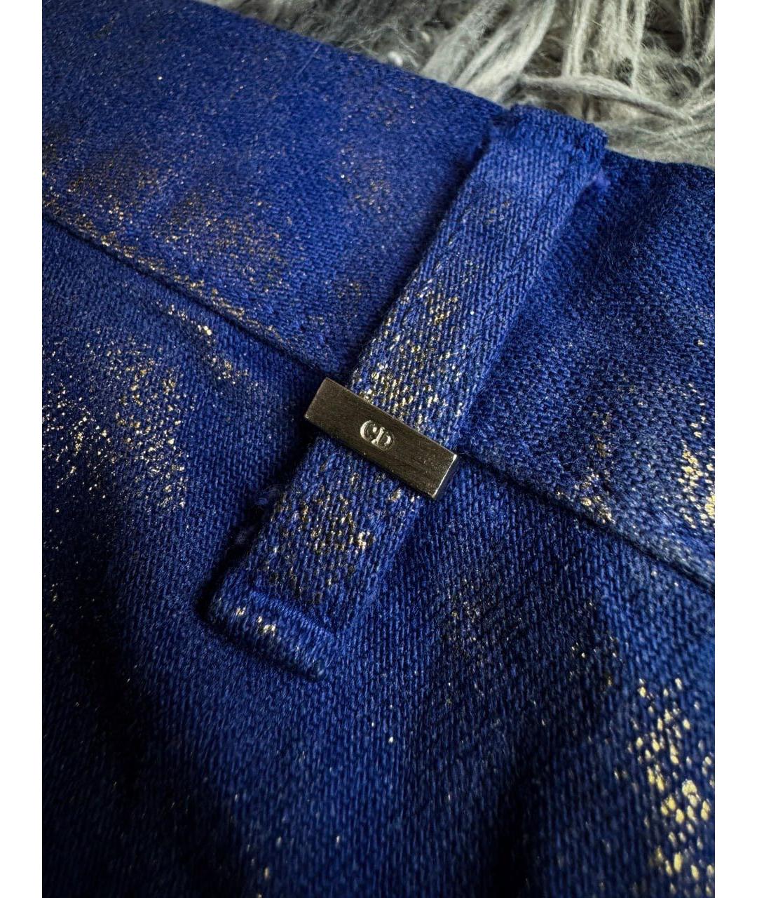 CHRISTIAN DIOR Синие хлопковые джинсы скинни, фото 5