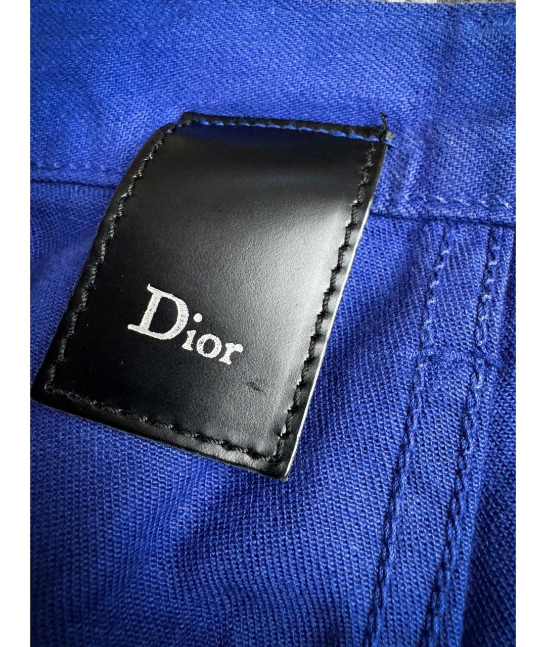 CHRISTIAN DIOR Синие хлопковые джинсы скинни, фото 7