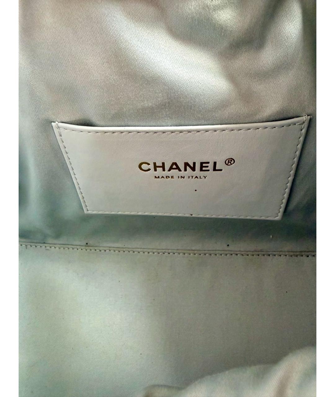 CHANEL Голубая кожаная сумка через плечо, фото 4